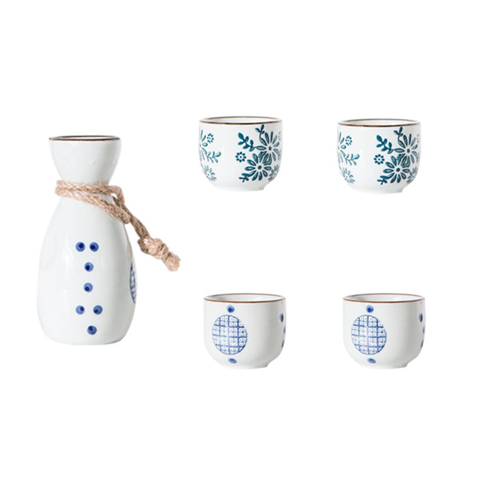 Juego de sake para cenas japonesas: set tradicional de cerámica con tazas de la marca ZEMMAL