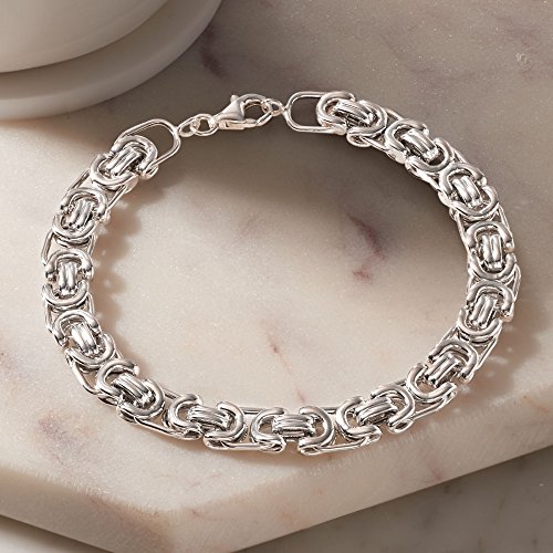 Ross-Simons Men's Sterling Silver Byzantine Box Link Bracelet. 8.5 inches2