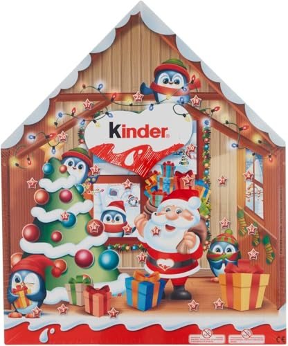 Calendario de Adviento Kinder Casa 2025 Con 24 Chocolatinas y 1 Kinder Huevo Sorpresa Detalle de Navidad Original para Niños y Familia 184 grs