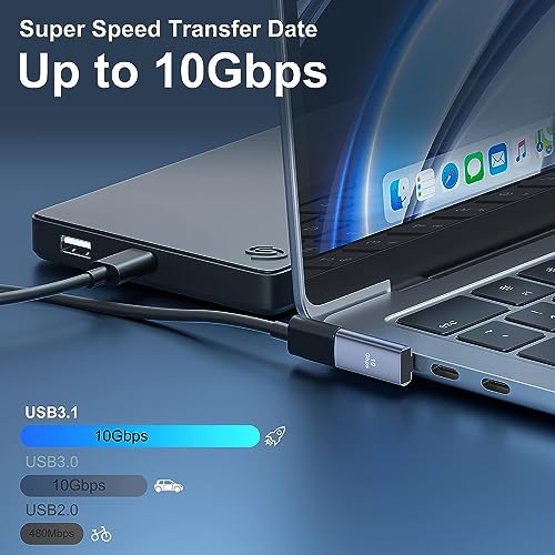 ETZIN 10Gbps 90 Degree USB 3.1 Adapter 1 Pack, Right Angle USB A Male to Female Converter Extender for PC, Laptop, USB A Charger, Power Bank and... - Image 2