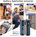 CITYORK 16 Pack AA AAA Rechargeable Batteries, 8 AA 3000mAh and 8 AAA 1100mAh 1.2V Ni-MH Low Self Discharge Rechargeable Batteries, Ideal for Solar Lights, Out Solar Led Light & Home Devices