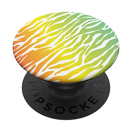 Zebra Stripes Print Rainbow Pattern Cool Animal Lover Gifts PopSockets Agarre y Soporte para Teléfonos y Tabletas