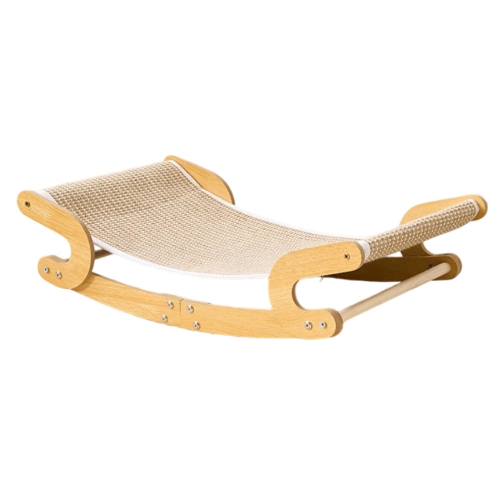 Qianly Rascador Cartón con Soporte Multifuncional Hamaca Multifunción Mueble para s, Beige, Manta De Cáñamo Amarillo