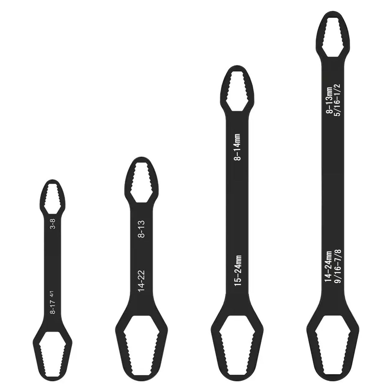 Sponsored Ad - Universal Torx Wrench Adjustable Double End Self-Tightening Spanner Double Head Ratchet Wrench for Home Car Bicycle Motorcycle Repair (4 PCs Set)