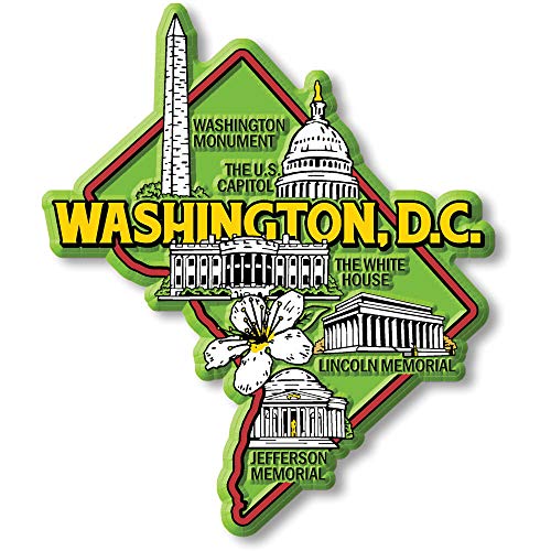 Imán decorativo Washington D.C. 3.4" x 4" de goma