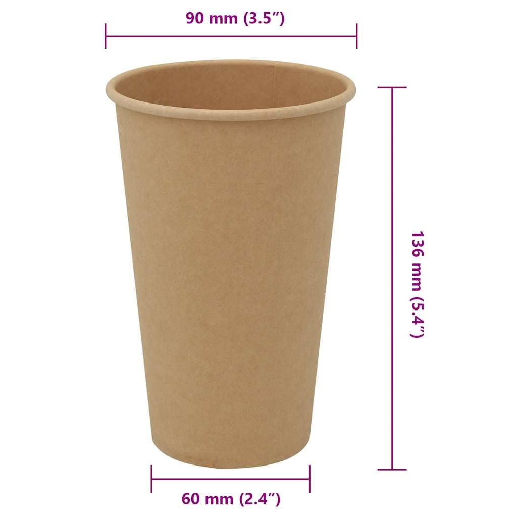 Tazze da caffè in carta 1000 pezzi 16oz 400ml Marrone Bicchieri usa e getta Tazza per caffè, Cureaux ed eventi