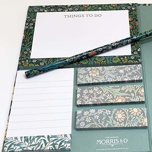 LaCyan Carpeta multicolor de notas adhesivas William Morris – Bloc de notas A5, notas adhesivas, lápiz, organizador de regalo
