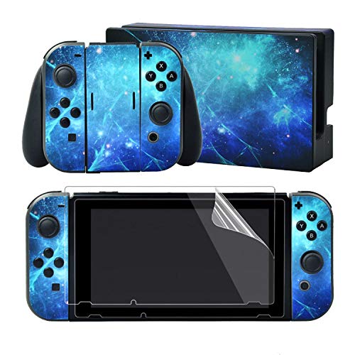 eXtremeRate Full Set Faceplate Skin Decal Stickers for Nintendo Switch/NS with 2Pcs Screen