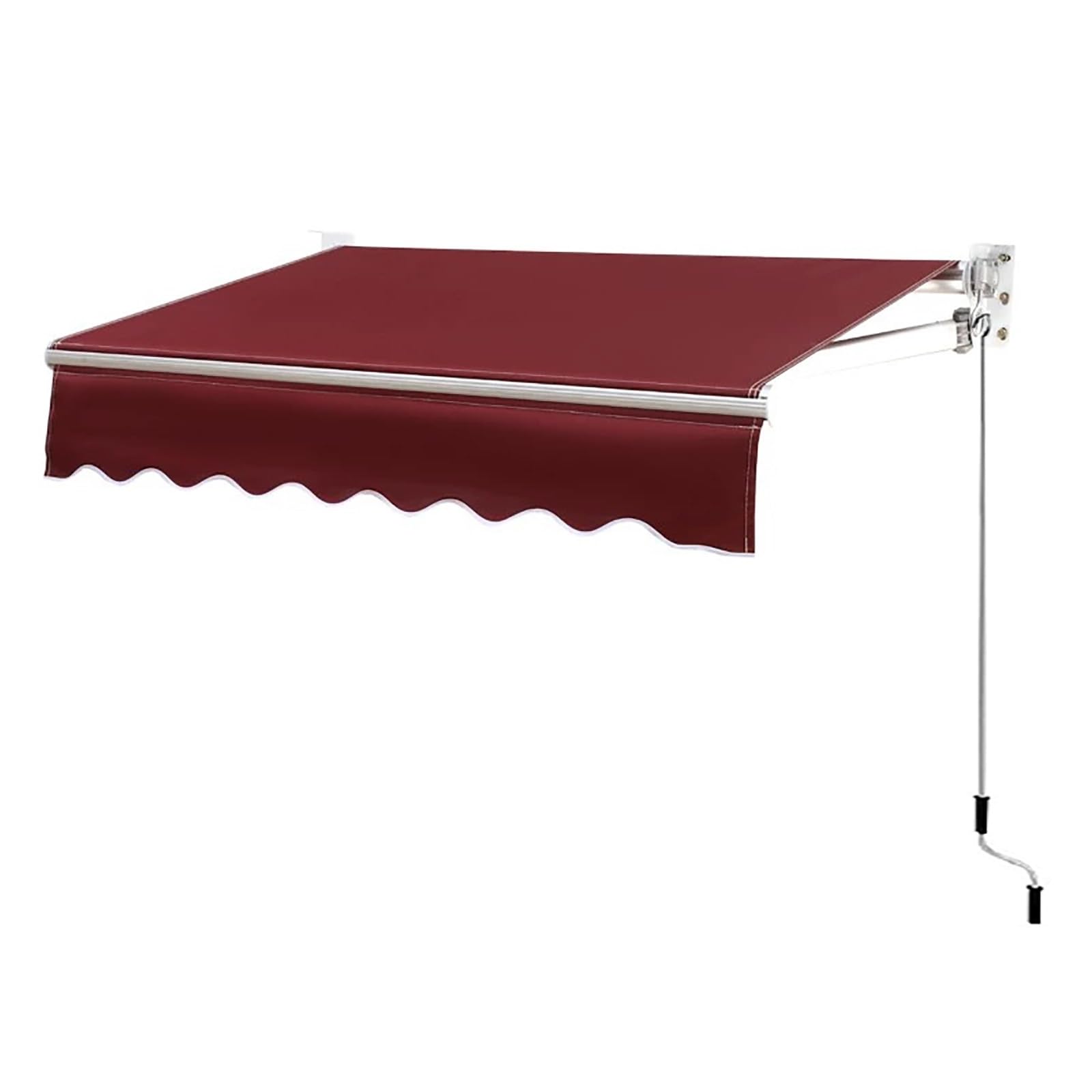 Tenda da Sole Retrattile Manuale per Patio da Giardino, Tenda da Sole Telescopica Pieghevole per Gazebo con Manovella, Anti-UV e Impermeabile, per Cortile, Balcone, Ristorante (Color : Wine Re