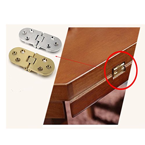 Eforlike 8 Pcs Zinc Alloy Sewing Machine Table Folding Flip Top Hinges (Silver)