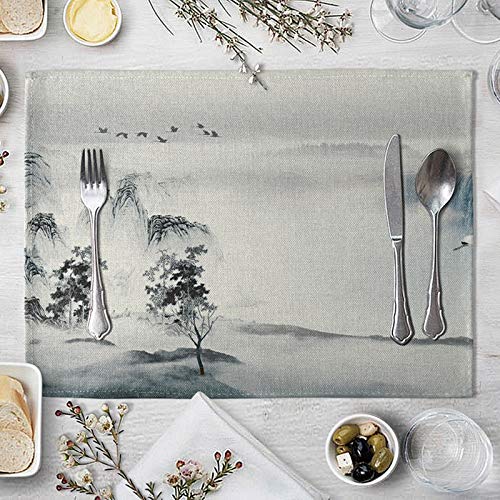 Beydodo Juego de 2 manteles individuales modernos de lino y algodón de 30,5 x 40,6 cm, para decoración de cocina