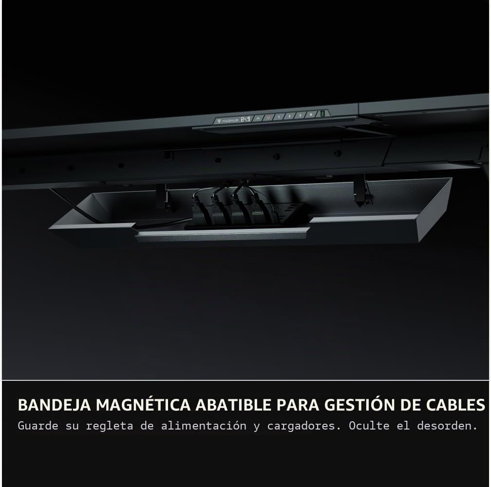 Secretlab Magnus EVO XL Escritorio Elevable Eléctrico, Extra Grande, Negro | Gestión de cables magnética, Columna de alimentación integrada, Bandeja de cables, Escritorio Gaming, Ergonómico