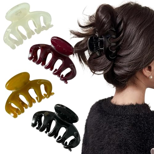 Uoocg 4 pinzas para el pelo para mujer, tamaño mediano, 7 cm, pinzas para el pelo para mujeres y niñas, pelo fino de grosor medio