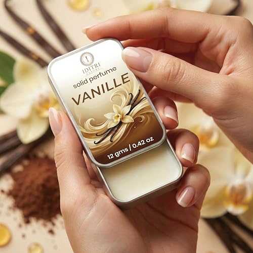 Image of IDITRI EXPORT Solid Perfume |Vanille&Cool Epic Alcohol Free Wax Perfume Balm, Long Lasting | Pocket Tin 12g, Pack Of 2| Non Greasy Smooth Glide, Travel Friendly Men And Women