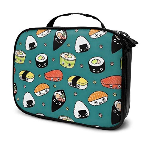 Preisvergleich Produktbild Kosmetiktasche Ah Delicious Sushi Aufbewahrungstasche Tragbar Multifunktionale Tragetasche geeignet für Sport Fitnessstudio Yoga Strand Baden