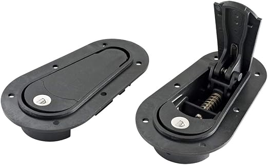 125-2100 Below Panel Flush Locking Hood Latch and Pin Kit - Black