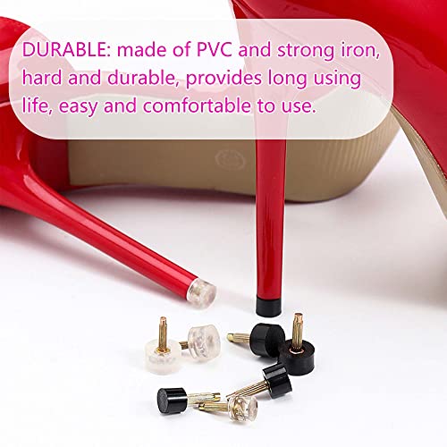 Image of SooGree 12 Pairs R-Shaped Heel Caps Cover Protectors Tips Replacement Kits Dowels for High Heel Shoes