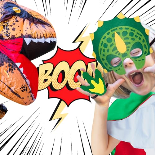 Disfraz de Dinosaurio para Niños con Capa y Máscara miniatura 2