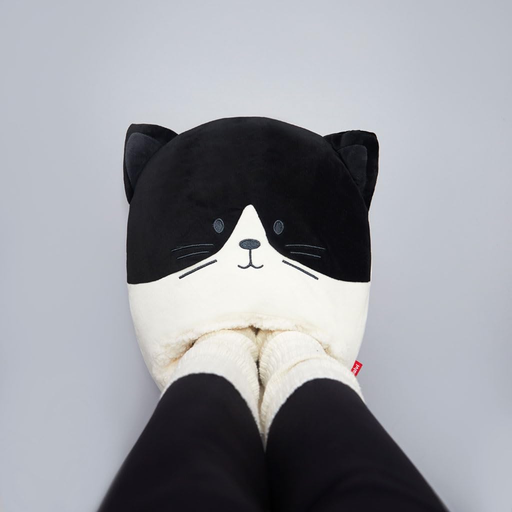Balvi Scaldapiedi Kitty Frac Colore Nero e Bianco Un Gatto Che Ti Tiene al calduccio Poliestere 20x33