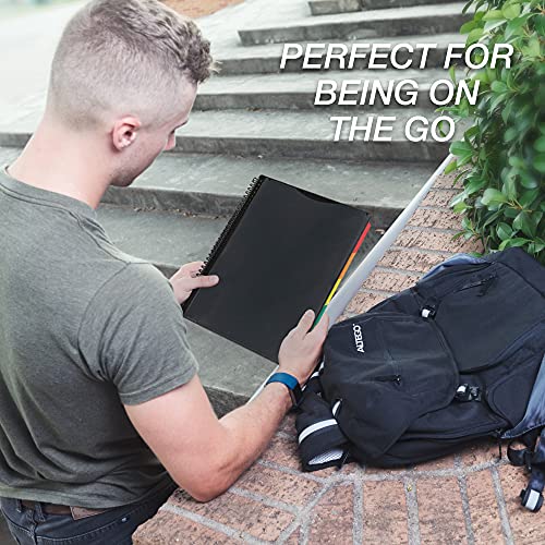 Samsill Spiral Folder Organizer - 5 Dividers & 10 Pockets with Zipper Pouch, Multi Pocket Color Cordinated Folder Binder with Customizable Tabs, Document Organizer (Basic)