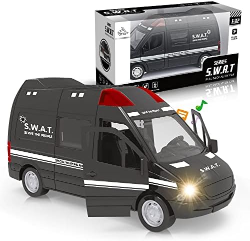 Otto Swat Response Unit, Pull-Back Metal Strong Vehicle, Doors Open & Close, Lights & Sirens, Interactive Kids Toy - for Boys & Girls Age 3 and Up