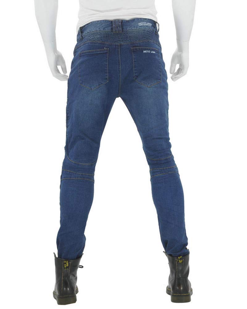 Jeans Uomo Pantaloni Moto Protezioni Biker Jeans Rinforzato Protezione con 2 Estraibile Protezioni Ginocchia E 2 Protettori Anca
