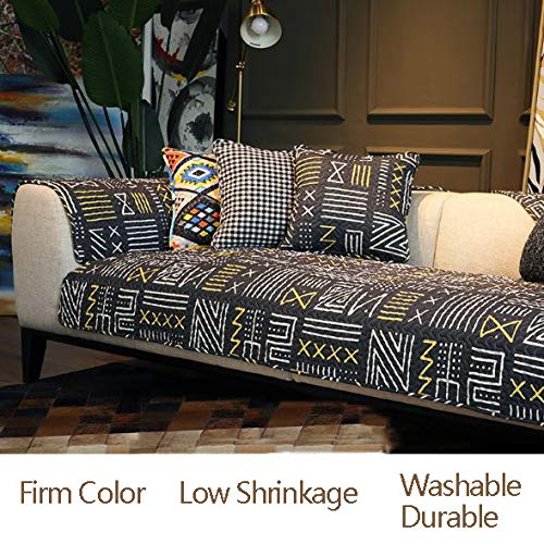 Couch Sofa Protector/Sofa Slipcover/Soft Anti-Slip Sofa Covers Protects Furniture From Dust, Dirt, Stains,Dog And Cat Hair,Black-WithPillow