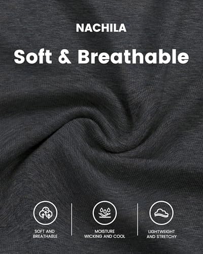 NACHILA Men's Pajamas-Viscose Made from Bamboo,Long Sleeve Pjs Soft Pants Pajama Sets Stretchy Sleepwear with Pockets4