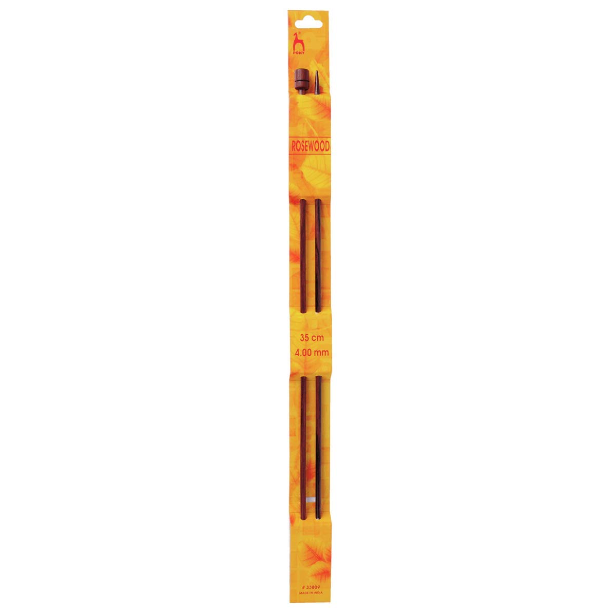 Pony P33809 Single Ended Rosewood Knitting Pins, Wood, Multi-Colour, 5.7 x 3 x 40.5 cm
