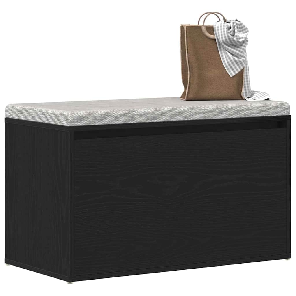 vidaXL Panca per Ingresso con cassetto Rovere Nero 80 x 40 x 45 cm, Panchina Rettangolare per Soggiorno, arredo Moderno per Ingresso, Mobile Funzionale e salvaspazio