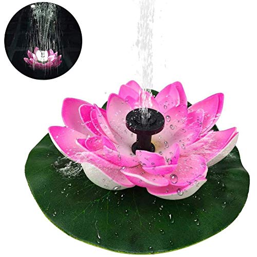 Byjia Lotus Solar Fountain Pump, Led Solar Bird Bath Solar Panel Kit, Submersible Water Pump for Pool Pond Garden