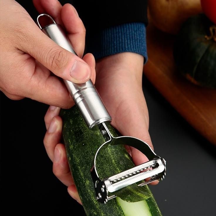 Image of Credex Dual Julienne & Vegetable Peeler - Ultra Sharp Stainless Steel Kitchen Slicer for Veggies, Salads & Garnishes - Ergonomic Non-Slip Grip Handle