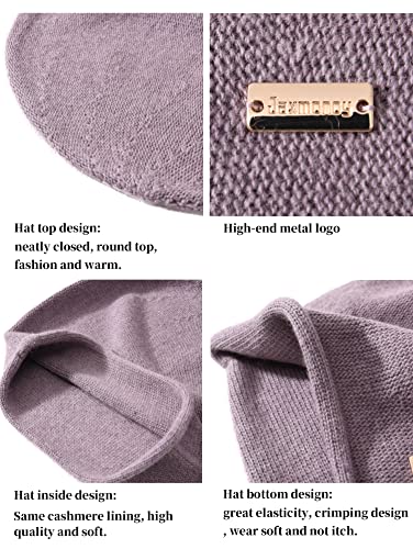 Image of jaxmonoy Cashmere Slouchy Knit Beanie Hat for Women Winter Soft Warm Ladies Wool Knitted Skull Beanies Cap