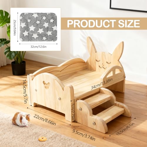 Cama de hámster elevada de madera para evitar suelos fríos 3
