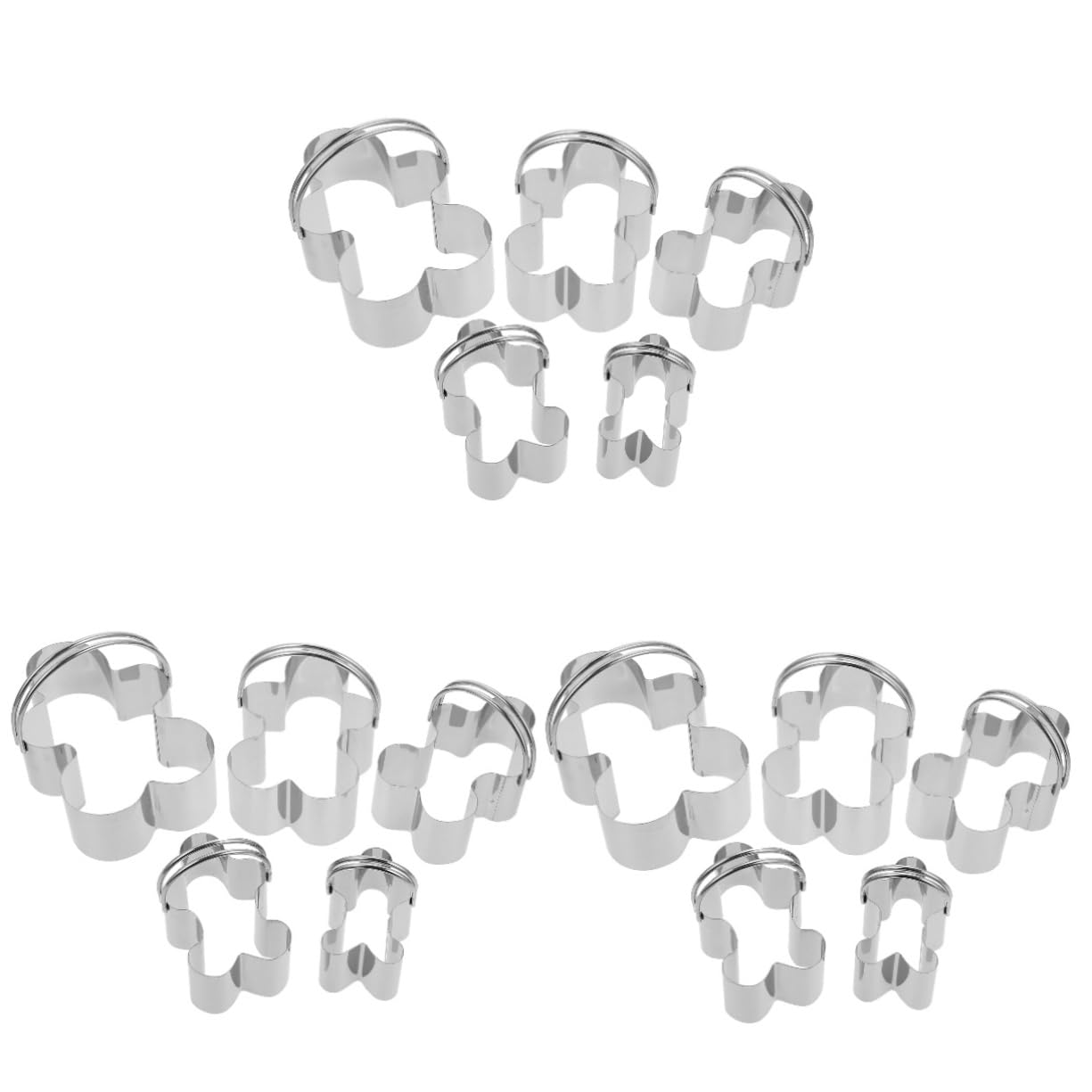 Amosfun 3 Ensembles Ensemble De 5 Anneaux De Mousse Pâtisserie Cookies Trousse Biscuit Mini Emporte-pièces Pour La Cuisson Formes D'emporte-pièces Silver Acier Inoxydable 5 Pièces * 3