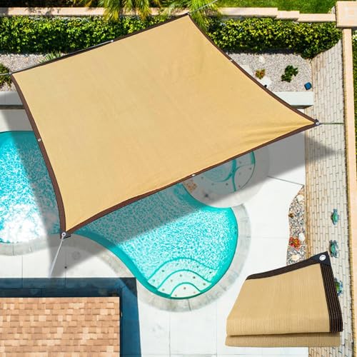 Sun Shade Sail 10' x 13' UV Block Sun Shade for Outdoor Patio Backyard Deck Garden and Facility