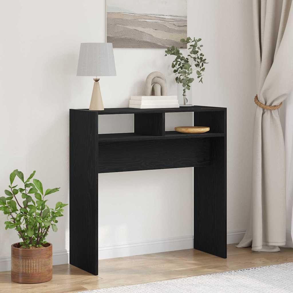SXZenSpace Console Table Black Oak 78 x 30 80 cm Engineered Wood Modern Slim Hallway Sofa Side for Living Room Corridor and Bedroom