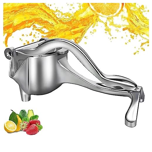 Exprimidor Manual de Limón, Aleación de Aluminio Exprimidor Para Cítricos Manual, Prensa de Frutas Desmontable y Exprimidor de Mano, Exprimidor de Jugo con Colador Extraíble