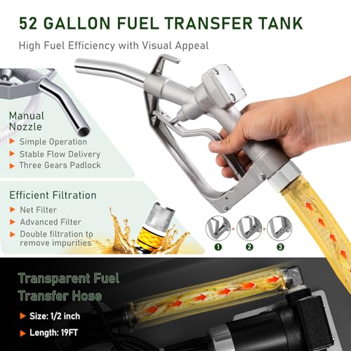 King Chao Foo FUEL TANK 52 Gallon Gasoline Tank, Portable Gas Tank With 12V Electric Fuel Transfer Pump thumb #4