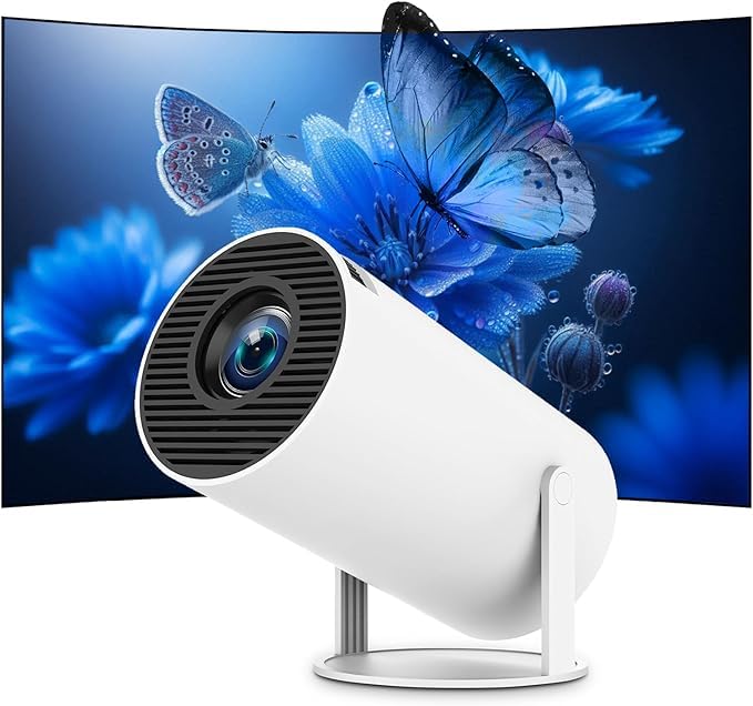 Optivue HY300 Pro Mini Beamer 1080p Support 4K Decoding Projektor mit WLAN & Bluetooth Tragbarer Heimkino Beamer HDMI USB Weiß