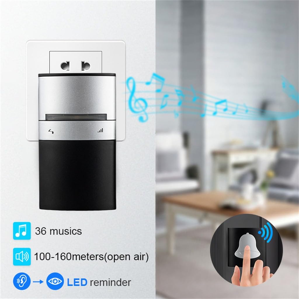 Timbre de Puerta Inteligente for el hogar, Timbre con Control Remoto, Resistente al Agua