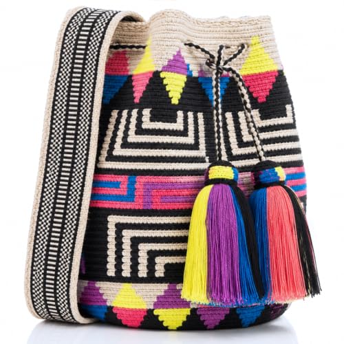 Image of WYOU Designer Collection Wayuu Hand-Crochet Woven Bag - Boho Crossbody, Colorful Purses for Women