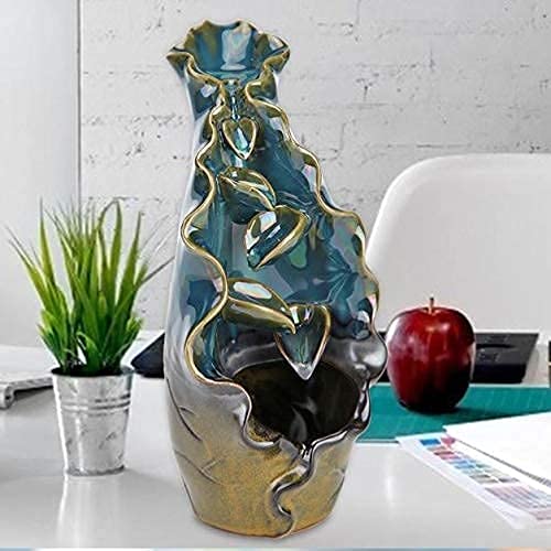 LIZEALUCKY Bruciatore di Incenso a Riflusso a Cascata Incensiere in Ceramica Porta Incenso a Fumo Decorazione per Aromaterapia Decorazione per La Casa Regalo con 10 Coni Aromatici(Sfocatura