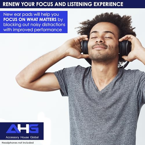 Image of AHG Premium SoundLink AE2 Ear Pads Cushions Compatible with Bose SoundLink AE2 / Bose SoundLink Around Ear ii Wireless Headphones (Black). Premium Protein Leather | Extra Thick Soft High-Density Foam | Easy DIY Fit | Premium Protein Leather | Extra Thick | Soft High-Density Foam