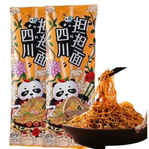 Sichuan Dandan Noodles Dry, Chinese Dan Dan Noodles with Spicy Sauce, Non-Fried, Pack of 2