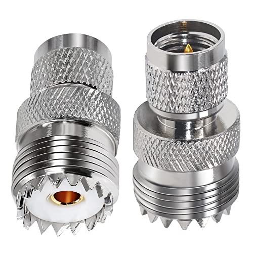TUOLNK 2 piezas Mini UHF macho a UHF hembra conector coaxial miniatura 1