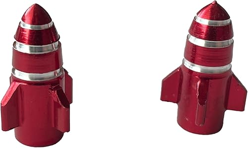 MotorToGo 2X Red Rocket Shape Tire Valve Stem Caps Compatible for Kawasaki Z900