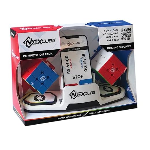 Nexcube Competition Pack, Cubo 3x3 para Speedcuber con Temporizador y Aplicación, Desafía a Tus Amigos, a Partir de 8 años, 2 Jugadores