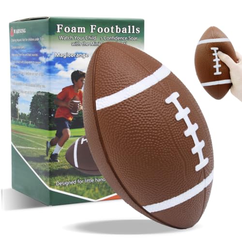 Magicorange 1 Pack Foam Football Soft Footballs for Kids Toddler Junior Youth Mini Size Football for Indoor Outdoors (Brown)