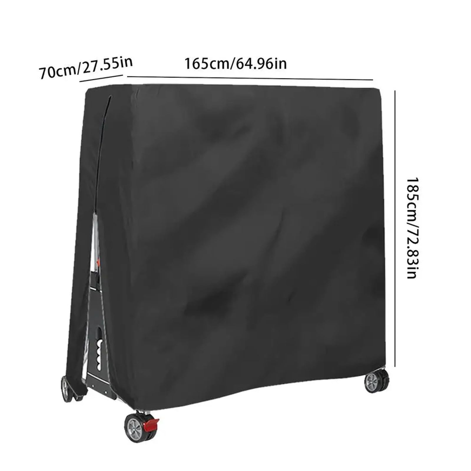 Copertura protettiva per tavolo da ping pong resistente impermeabile in tessuto Oxford per interni ed esterni, con cerniera, 165 x 70 x 185 cm, nero, grigio, verde (nero)
